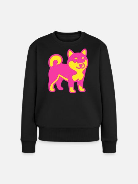 Shiba Dog Pop-Art - Frauen Premium Bio Pullover - Schwarz