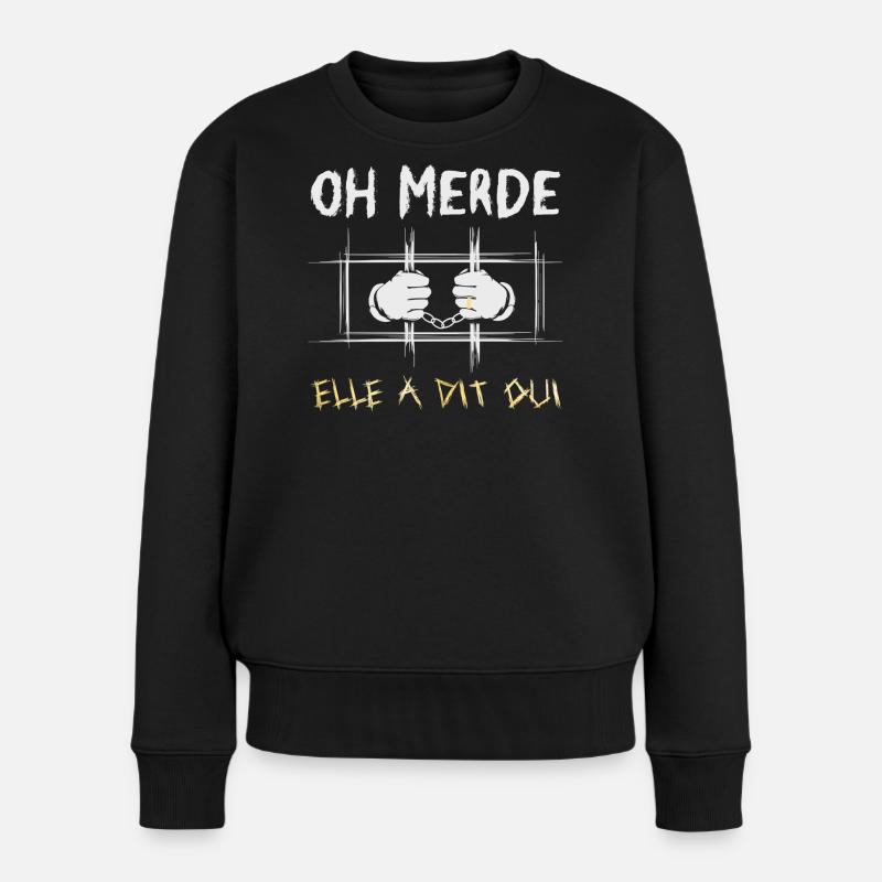 Elle A Dit ui Demande En Mariage Fiançailles - Pull Premium bio Femme - noir