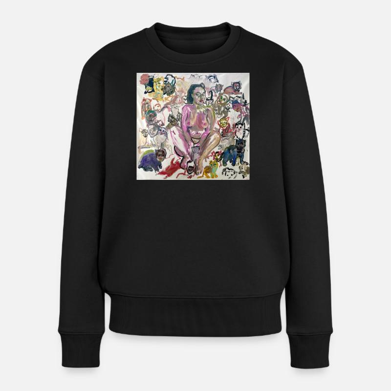 It´s a Cat World - Frauen Premium Bio Pullover - Schwarz