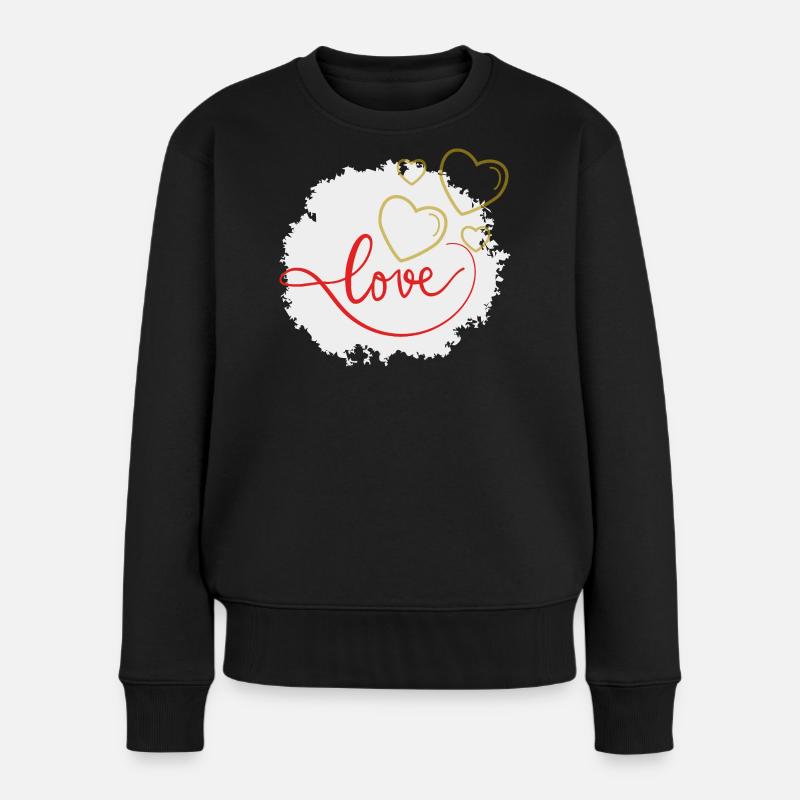 amour - Pull Premium bio Femme - noir