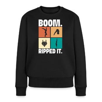 Kunstspringen Turmspringer Sprungbrett - Frauen Premium Bio Pullover - Schwarz - Vorne - Julia (174cm)