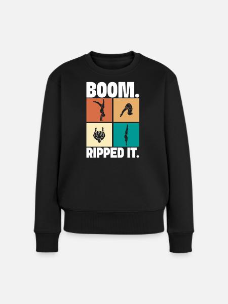 Kunstspringen Turmspringer Sprungbrett - Frauen Premium Bio Pullover - Schwarz