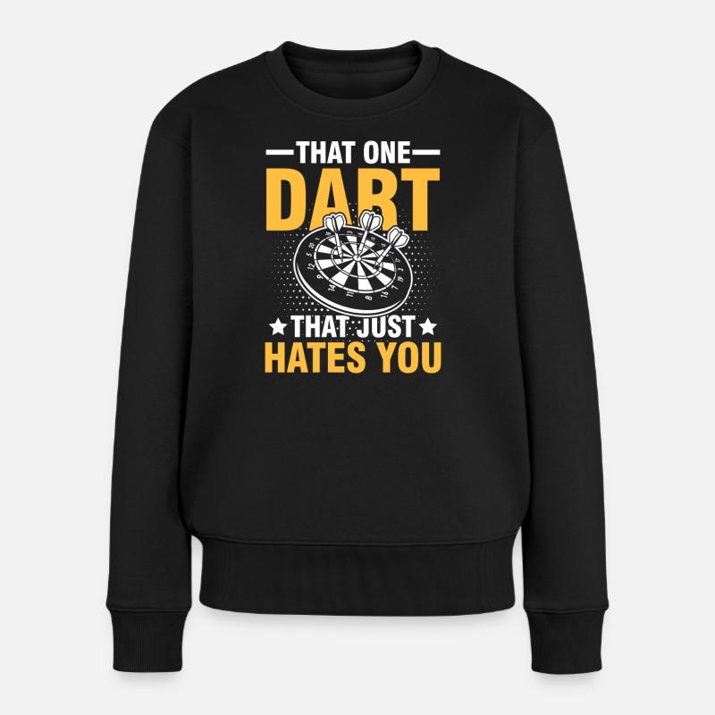 That one dart that just hates you - Frauen Premium Bio Pullover - Schwarz