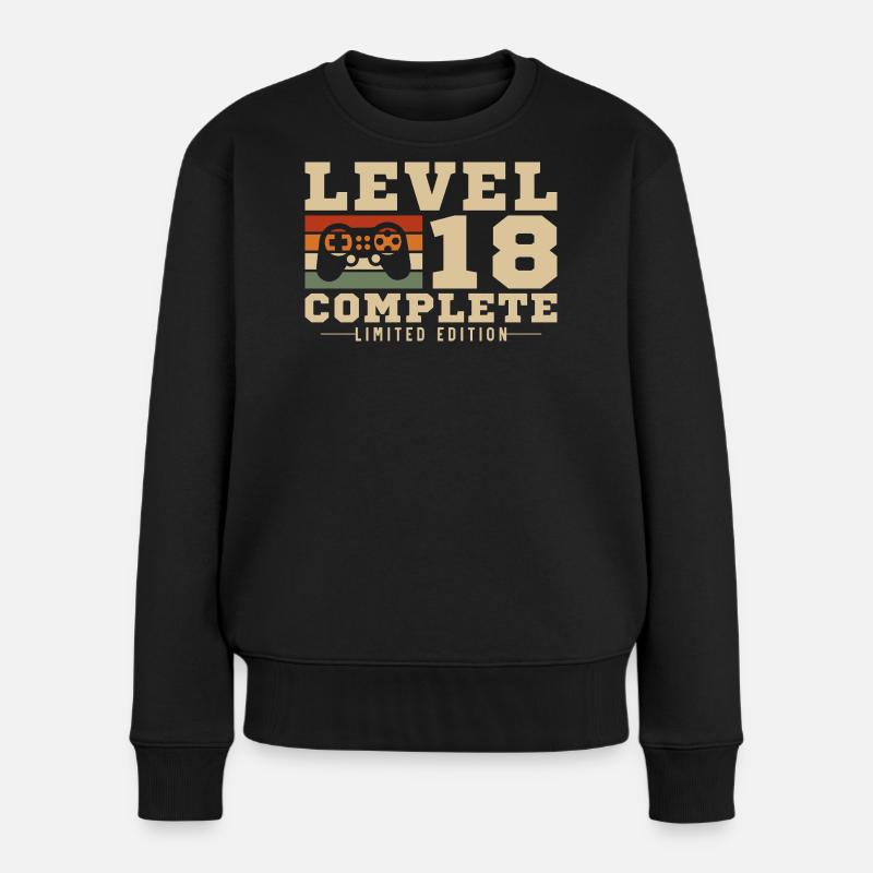 Niveau 18 Complet 18 ans Cadeau d’anniversaire - Pull Premium bio Femme - noir