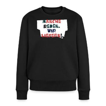 Reden & Handeln!  - Frauen Premium Bio Pullover - Schwarz - Vorne - Julia (174cm)