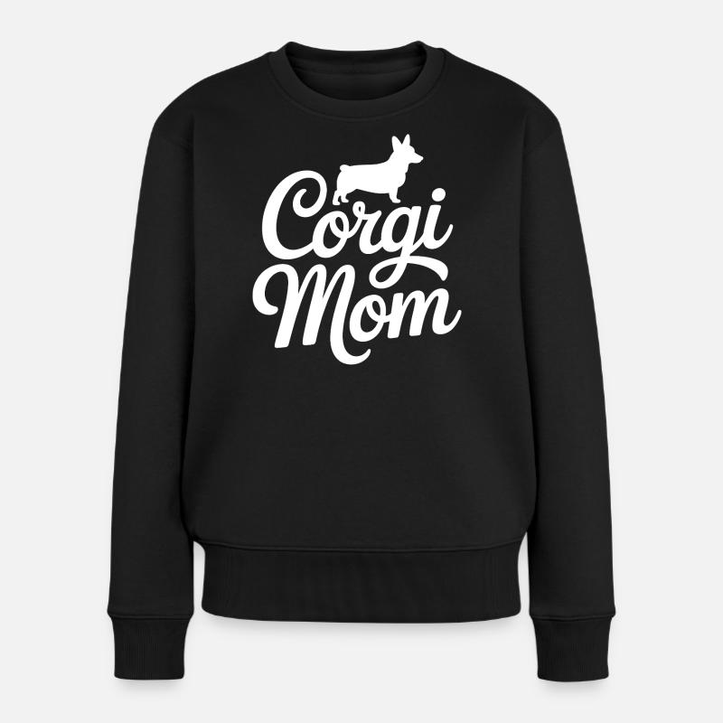 Conception de motif de silhouette de maman corgi - Pull Premium bio Femme - noir