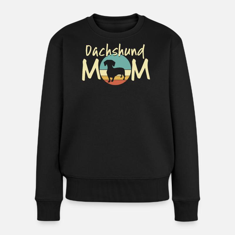 Teckel Lune Mère Design - Pull Premium bio Femme - noir