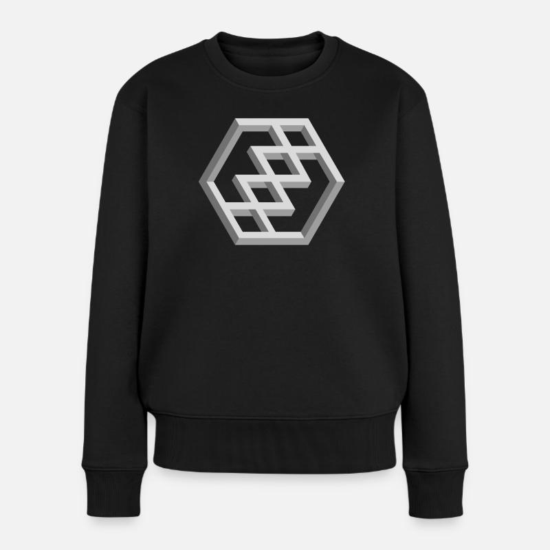 Futuristic Geometry Pattern - Women's Premium Organic Jumper - black