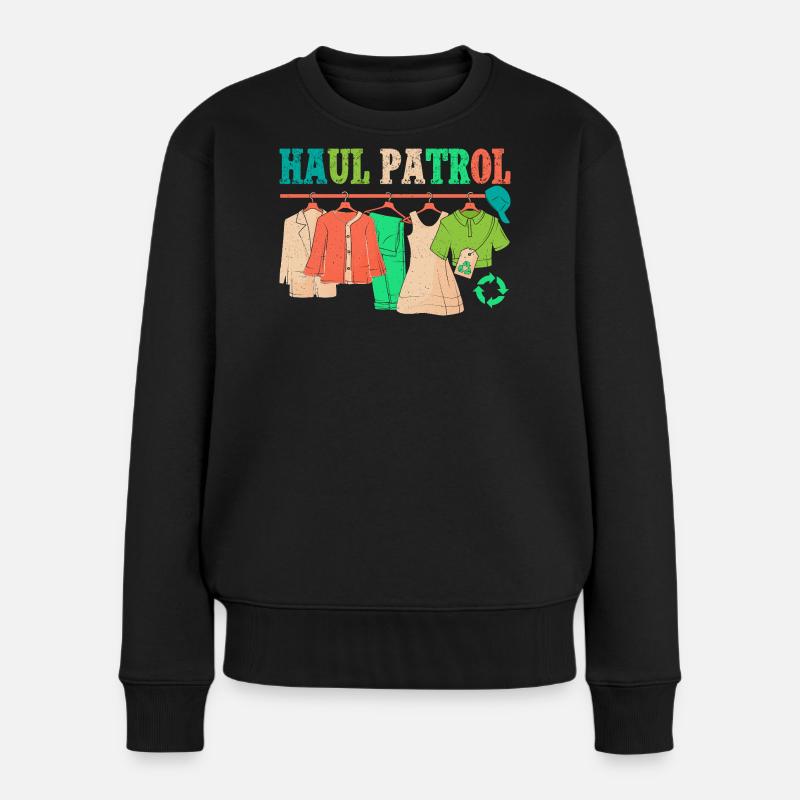Thrift Shopper Haul Patrol Thrift Store - Frauen Premium Bio Pullover - Schwarz