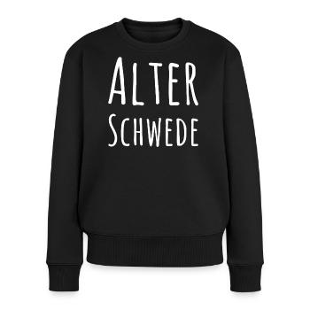 Alter Schwede Fun Design - Frauen Premium Bio Pullover - Schwarz - Vorne - Julia (174cm)