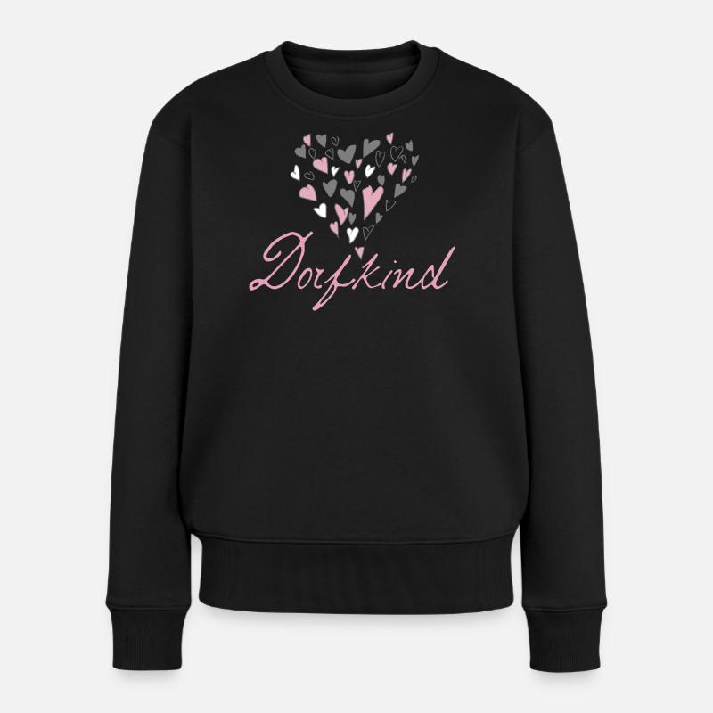 Dorfkind - Frauen Premium Bio Pullover - Schwarz
