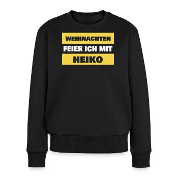 Heiko comme prénom - Pull Premium bio Femme - noir - Devant - Julia (174cm)