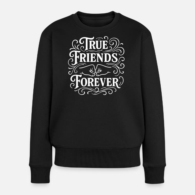Treue Freunde Faustschlag - Frauen Premium Bio Pullover - Schwarz