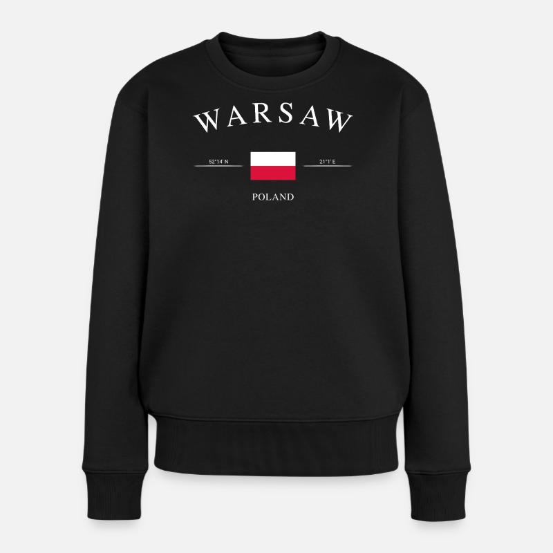 Warsaw Polen – Urlaub Souvenir & Geschenk - Frauen Premium Bio Pullover - Schwarz
