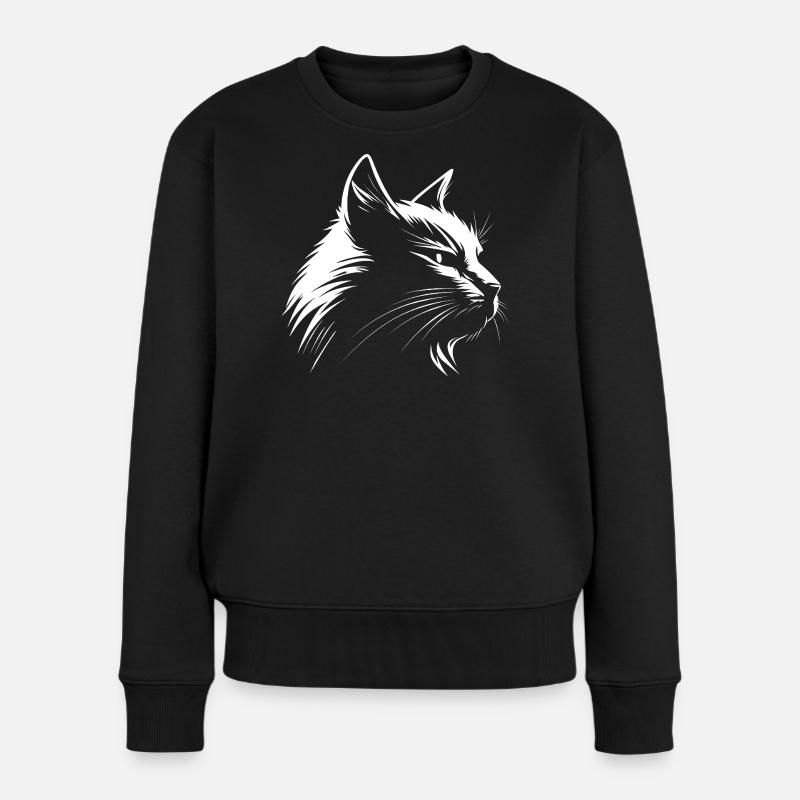 Blanc chat :-) - Pull Premium bio Femme - noir