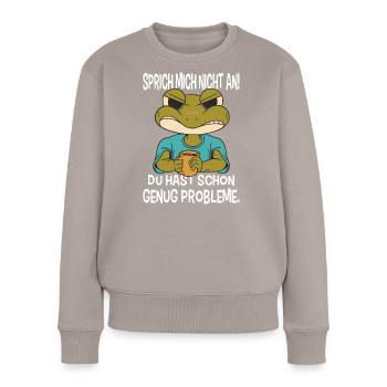 Funny Sayings Fun Outfits Irony Sarcasm - Women's Premium Organic Jumper - taupe - Front - Julia (174cm)