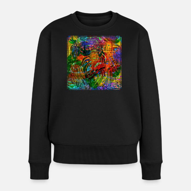 Mots & Oiseaux V2 - Pull Premium bio Femme - noir
