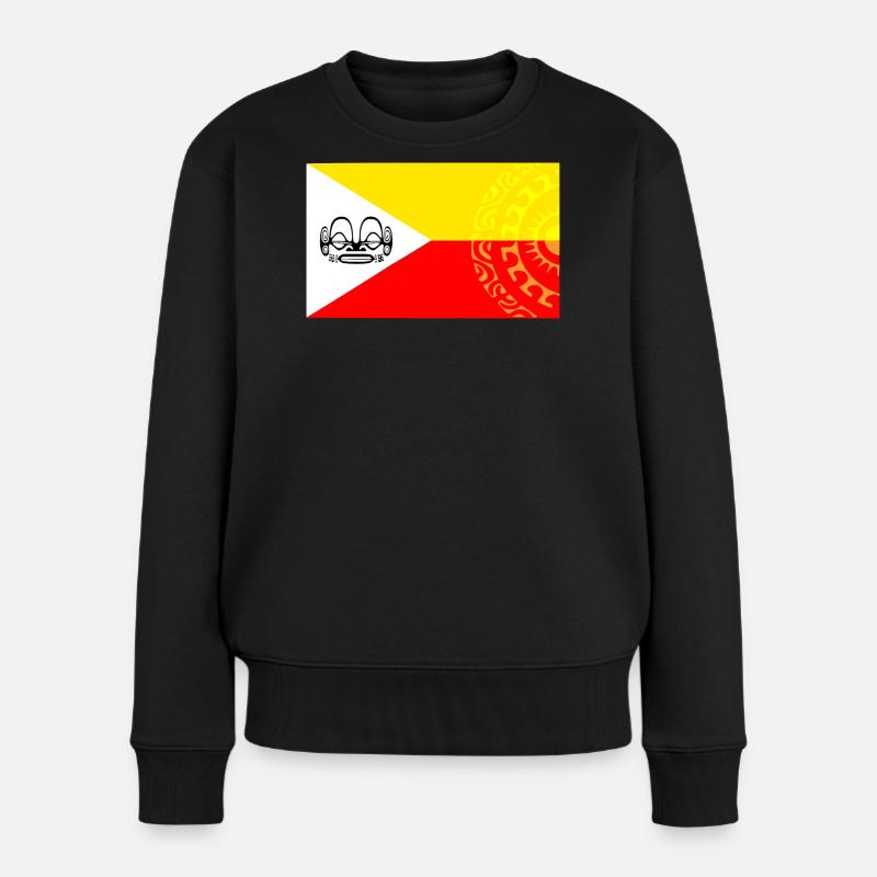 Marquesan Flagge - Personalisiert 1 - Frauen Premium Bio Pullover - Schwarz
