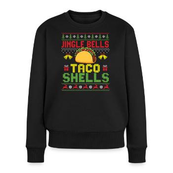 Jingle Bells Taco Shells Funny Holiday - Women's Premium Organic Jumper - black - Front - Julia (174cm)