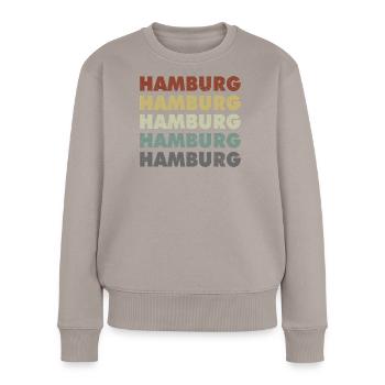 Hamburg - Hansestadt - Deutschland - Germany - Frauen Premium Bio Pullover - Taupe - Vorne - Julia (174cm)