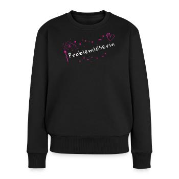 Problemlöserin Funkeln - Frauen Premium Bio Pullover - Schwarz - Vorne - Julia (174cm)