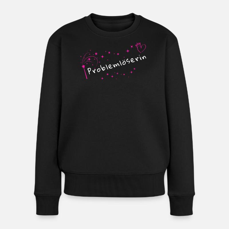 Problemlöserin Funkeln - Frauen Premium Bio Pullover - Schwarz