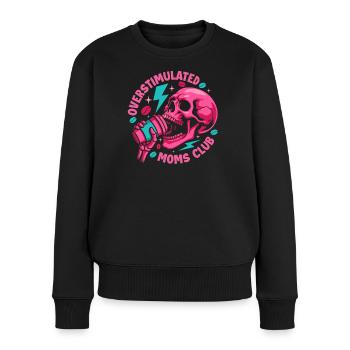 Overstimulated Moms Club Coffee Humor - Women's Premium Organic Jumper - black - Front - Julia (174cm)