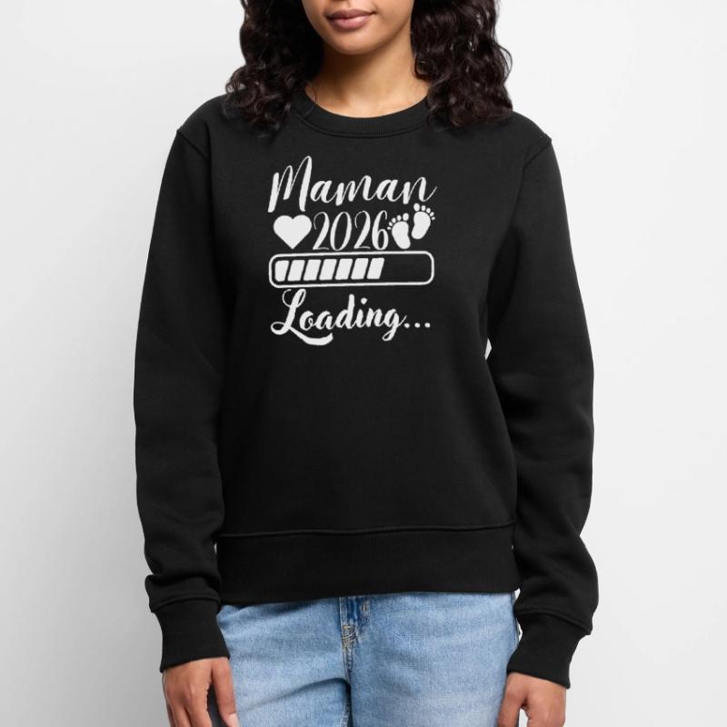 Mama 2026 Loading, werdende Mutter Schwangerschaft Geschenk Frauen Premium Bio Pullover