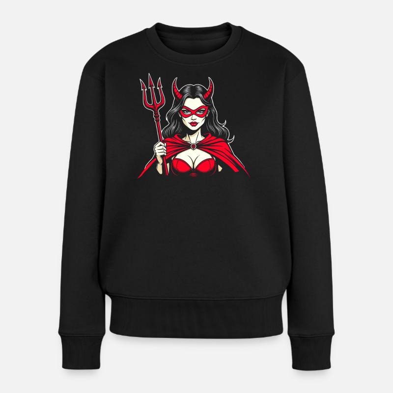 Devil Trident Hell Devil Woman Woman Devil - Women's Premium Organic Jumper - black