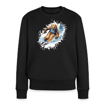 Golden Retriever Dog Ski Skiing - Women's Premium Organic Jumper - black - Front - Julia (174cm)