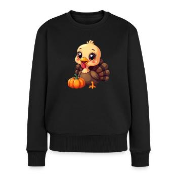 Bébé dinde de Thanksgiving - Pull Premium bio Femme - noir - Devant - Julia (174cm)
