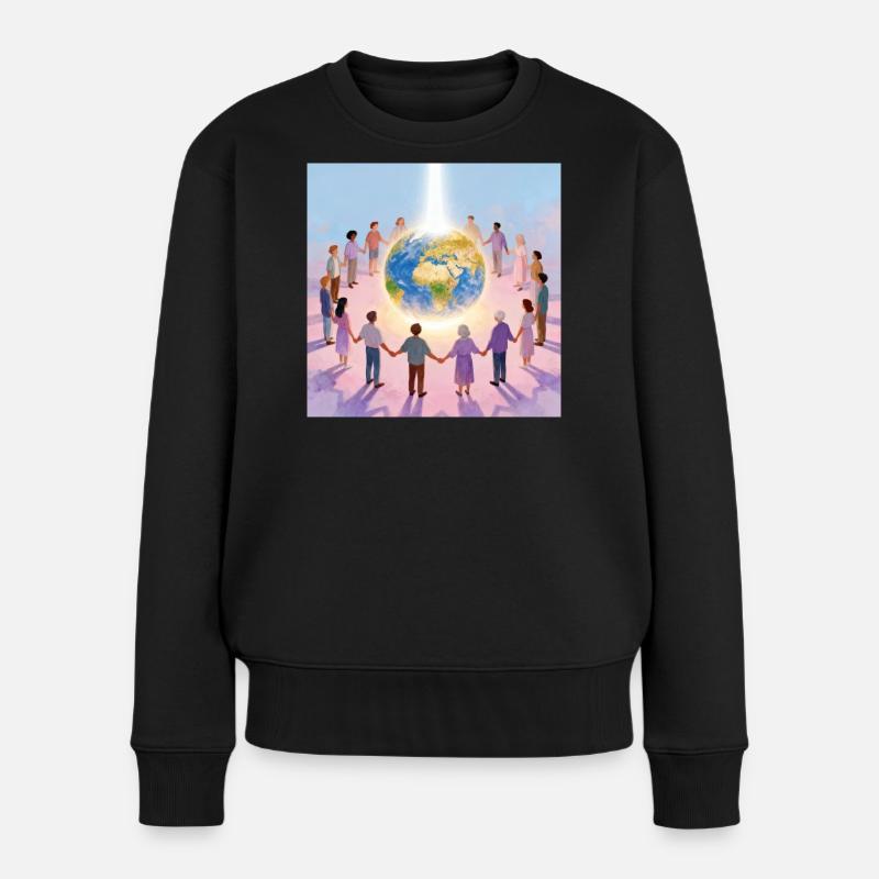 La Terre entourée de communauté - Pull Premium bio Femme - noir