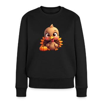 Bébé dinde de Thanksgiving - Pull Premium bio Femme - noir - Devant - Julia (174cm)