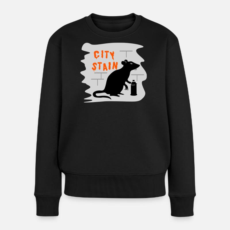 City Stain – graffiti de rat - Pull Premium bio Femme - noir