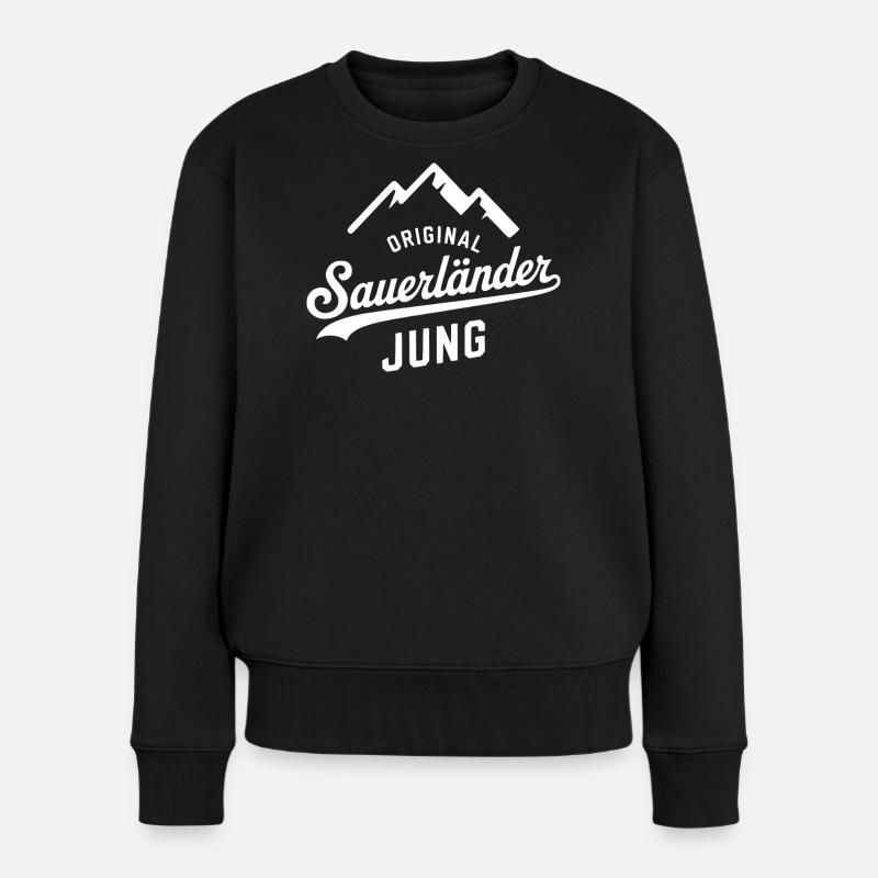 Sauerländer Jung Merch– Stolz aus dem Sauerland - Frauen Premium Bio Pullover - Schwarz