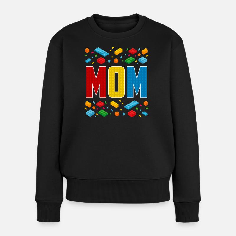 Maman brique constructeur créatif maternité bloc amant - Pull Premium bio Femme - noir