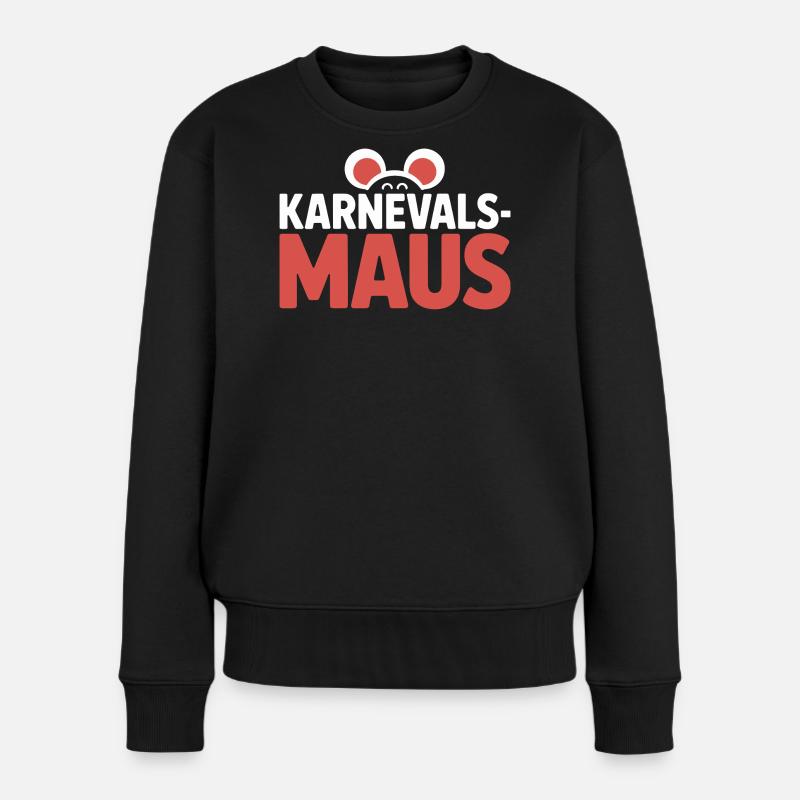 Karnevalsmaus Karneval Köln Kölner Karnevals Maus - Frauen Premium Bio Pullover - Schwarz
