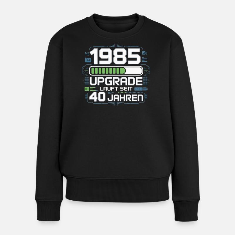 1985 Upgrade Jubiläum - Frauen Premium Bio Pullover - Schwarz
