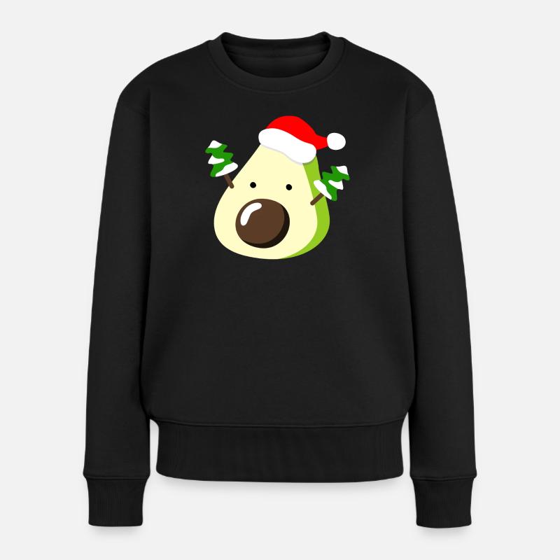 Avocado – Weihnachten - Frauen Premium Bio Pullover - Schwarz