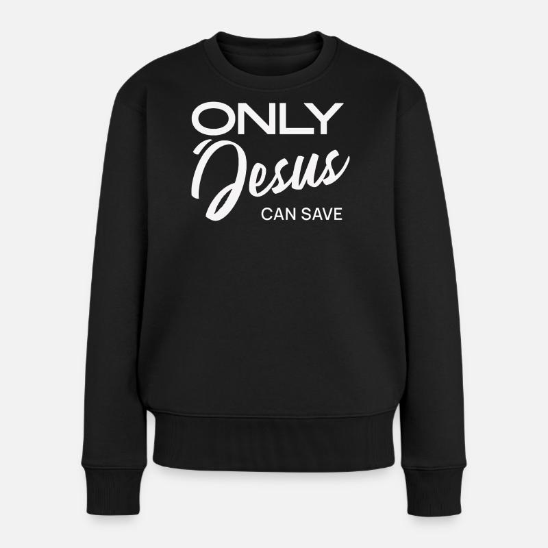 Seul Jésus peut sauver - Pull Premium bio Femme - noir