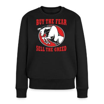 Finanzen Aktien Geld Trading Bitcoin Kapital - Frauen Premium Bio Pullover - Schwarz - Vorne - Julia (174cm)