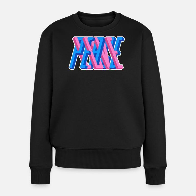 Amour et Paix – Style Graffiti Amour & Liberté - Pull Premium bio Femme - noir
