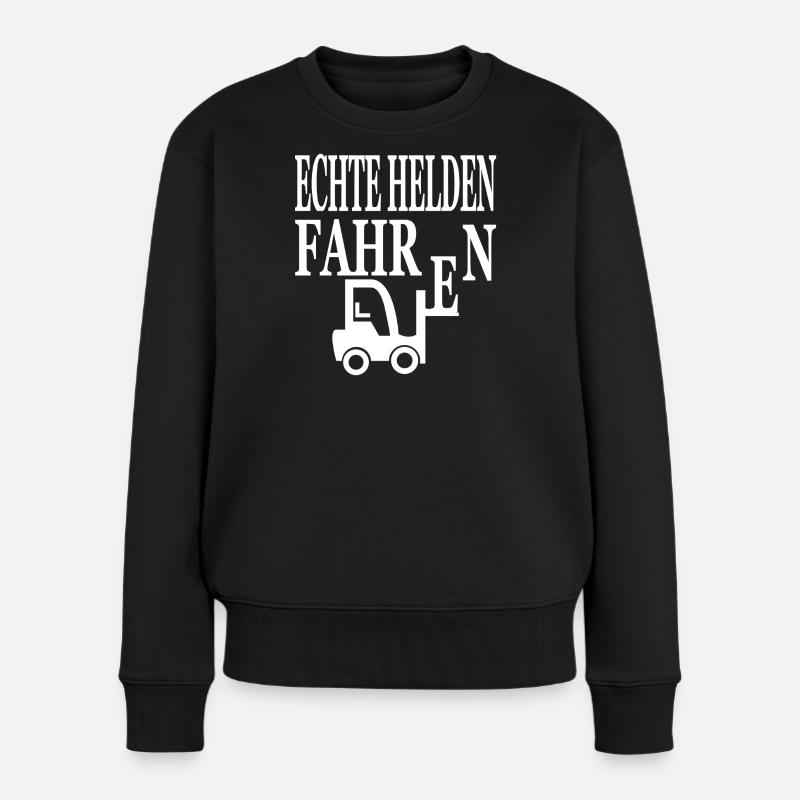 Gabelstapler - Frauen Premium Bio Pullover - Schwarz