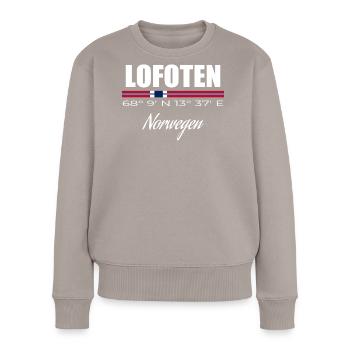 Lofoten - Frauen Premium Bio Pullover - Taupe - Vorne - Julia (174cm)