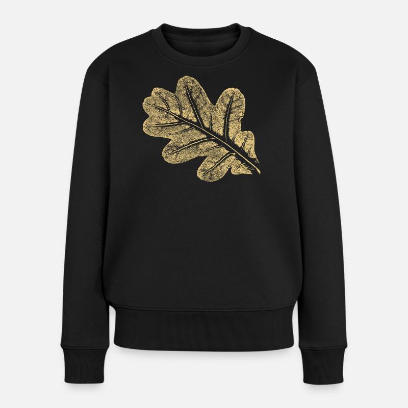 Feuilles - Chêne / Botanique & Nature - Pull Premium bio Femme - noir