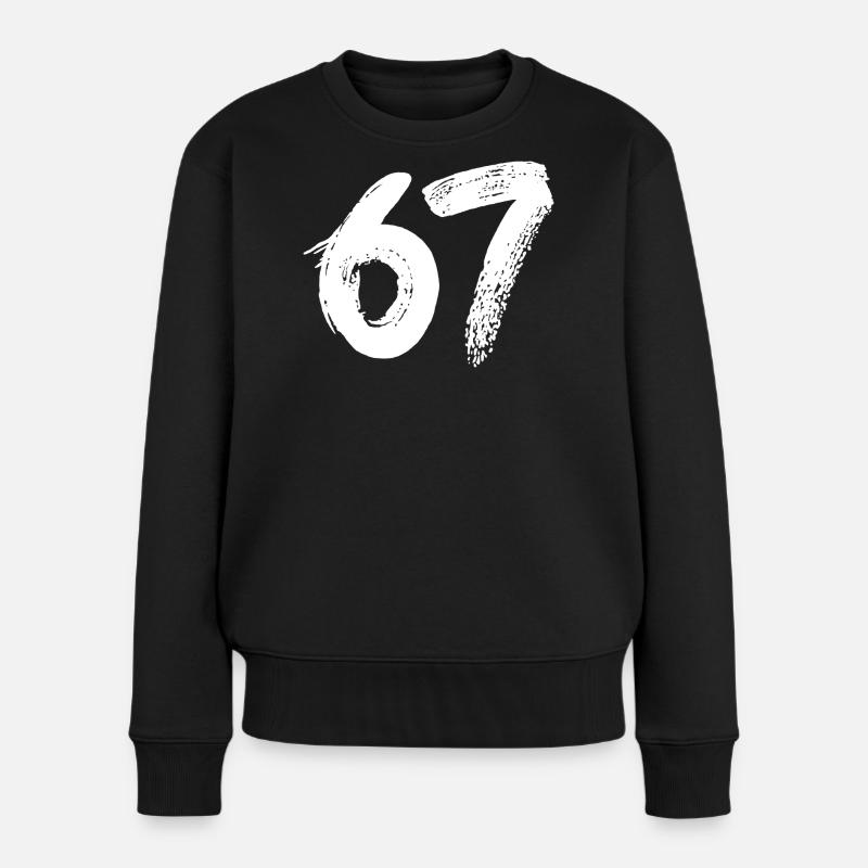 67 Weiße Farbe - Frauen Premium Bio Pullover - Schwarz