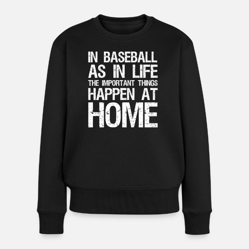 In baseball as in life the important things happen - Frauen Premium Bio Pullover - Schwarz