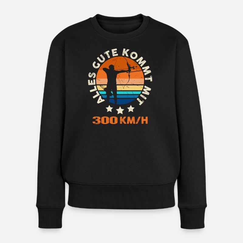 Boogschieten Boogschieten Boogschieten Boogschieten - Vrouwen Premium Bio sweater - zwart