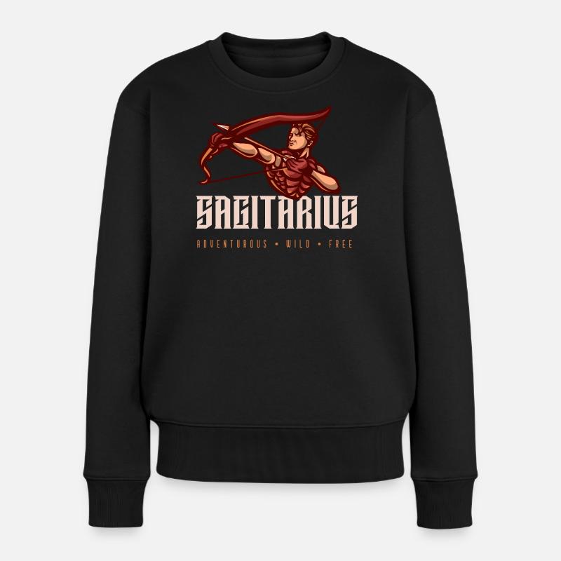 Schütze - Frauen Premium Bio Pullover - Schwarz