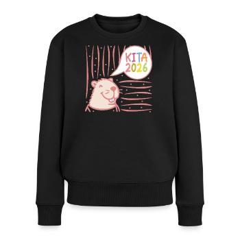 KINDERTAGESSTÄTTE KITA 2026 - Frauen Premium Bio Pullover - Schwarz - Vorne - Julia (174cm)